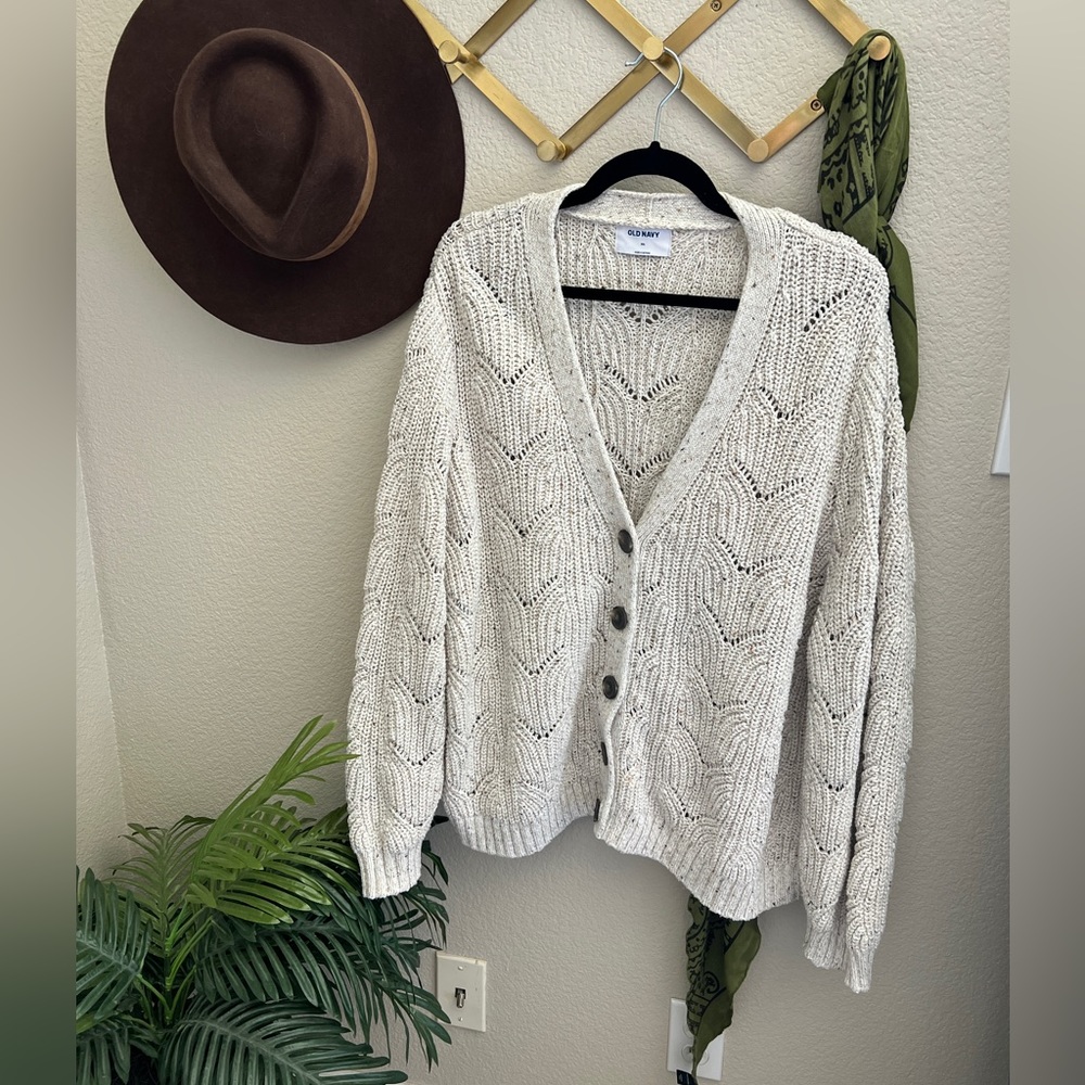 Old Navy Cream Knit Cardigan